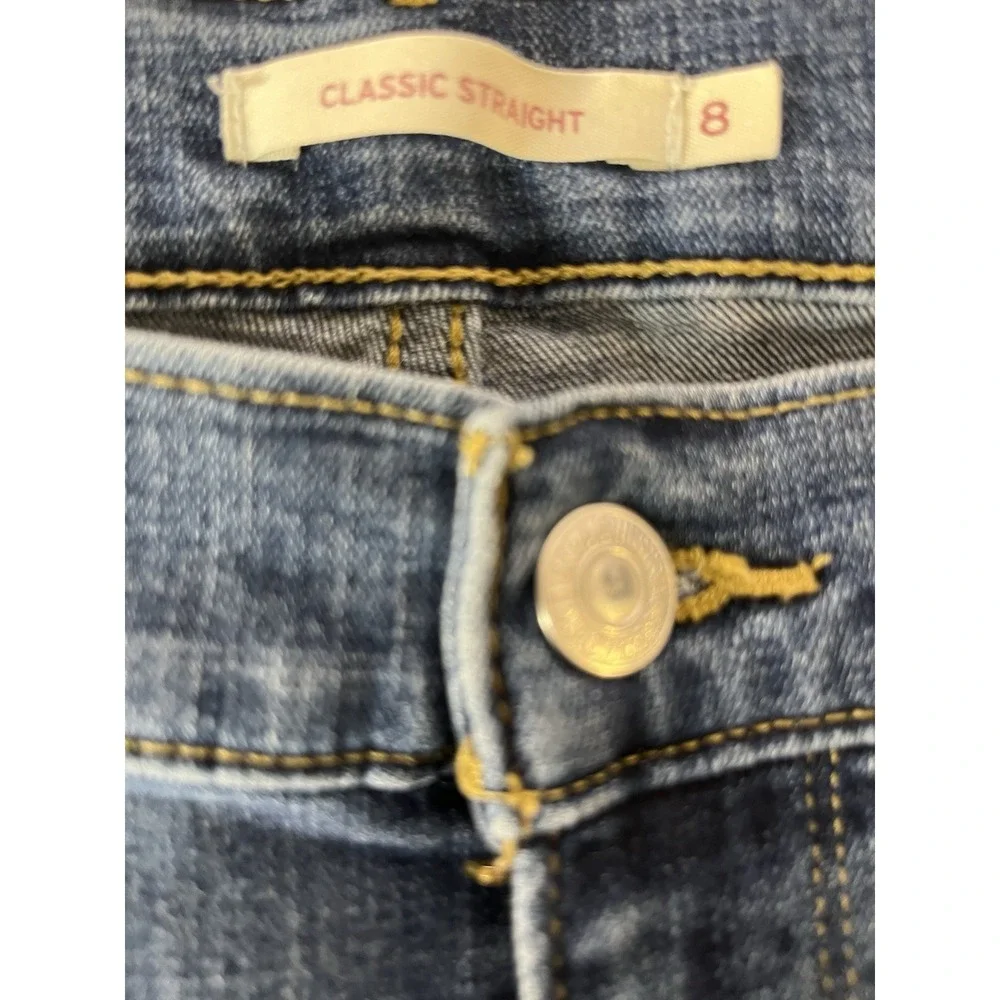 Levi's Classic Straight Jeans Women 8 Medium‎ Wash Denim Stretch W29 L30